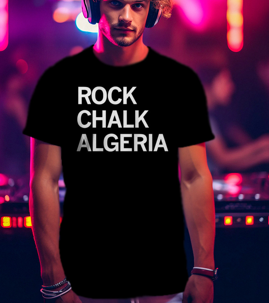 Rock Chalk Algeria Bold White T-Shirt