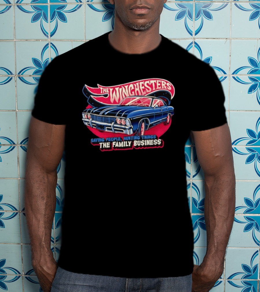 The WINGHESTERS Saving People Hunting Things The Family Business Supernatural Car T-Shirt