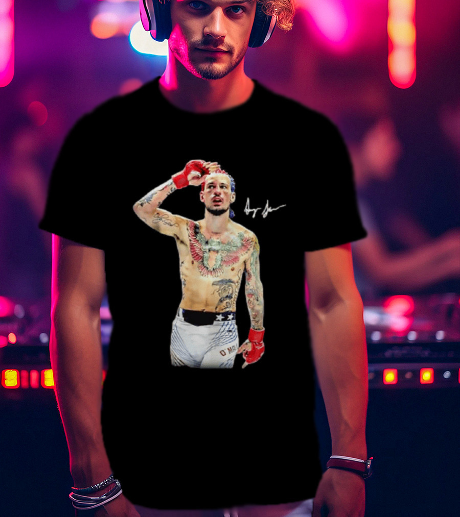 Sean O'Malley UFC MMA Fighter Autographed Pose T-Shirt