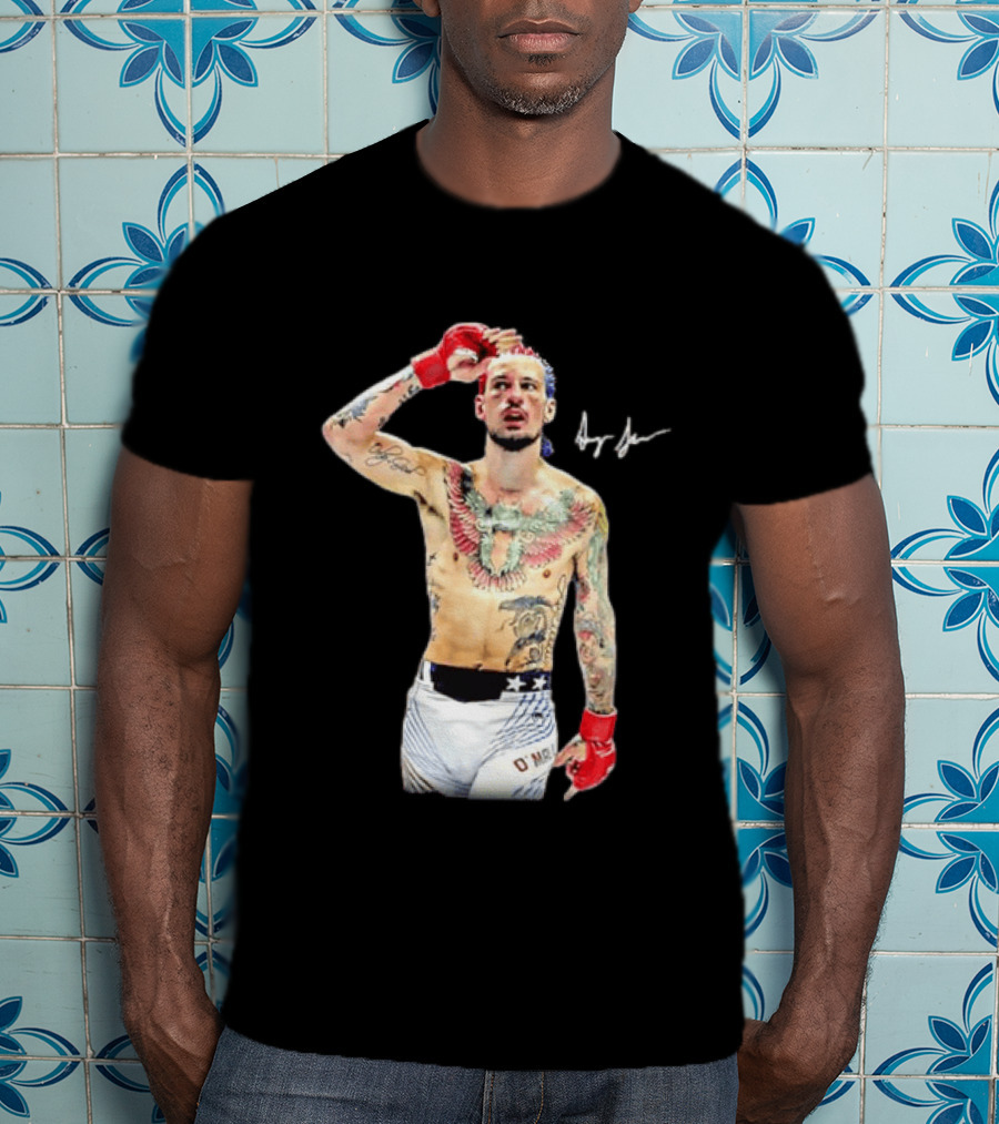 Sean O'Malley UFC MMA Fighter Autographed Pose T-Shirt