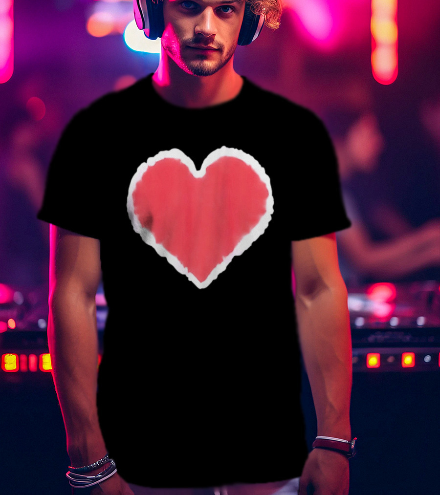 Tie Dye Heart Red Paint Splash T-Shirt