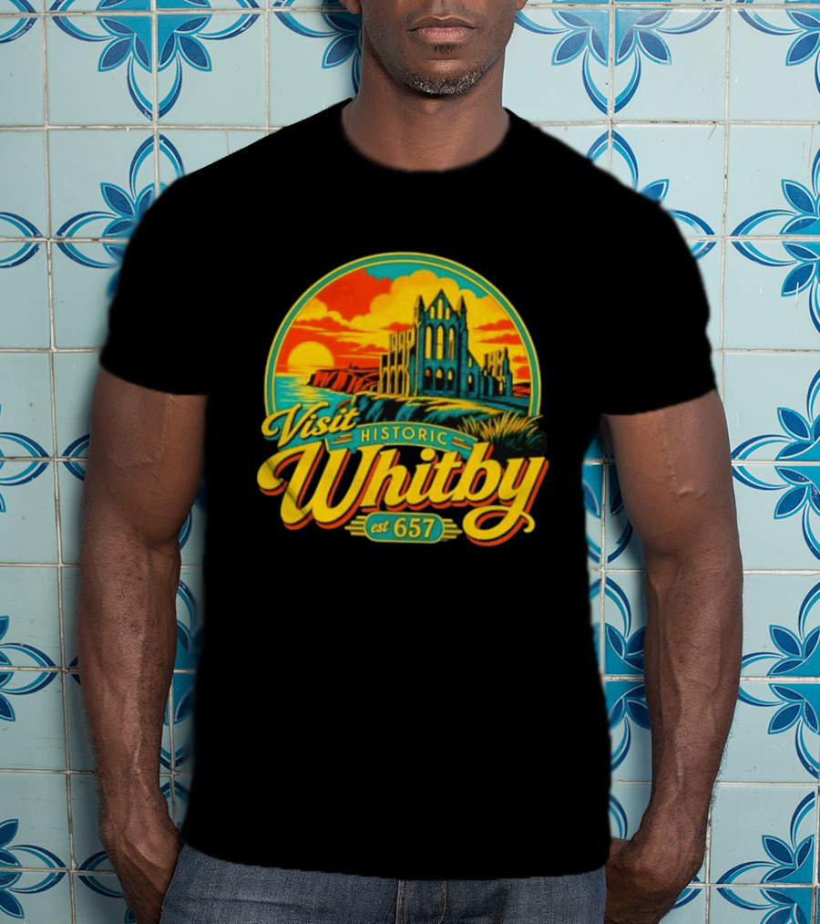 Visit Historic Whitby Abbey North Yorkshire England Est 657 T-Shirt