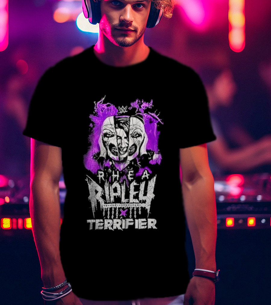 Rhea Ripley Terrifier Split Mask Purple WWE T-Shirt