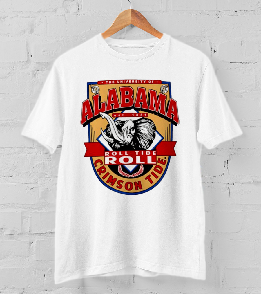 The University Of Alabama Crimson Tide Est 1831 Roll Tide Roll Elephants T-Shirt