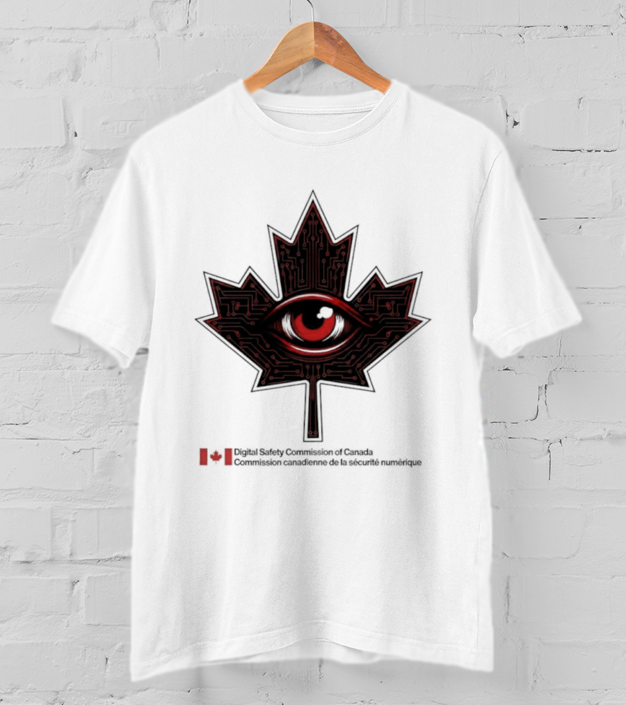 Digital Safety Commission Of Canada Maple Leaf Eye Circuitry T-Shirt