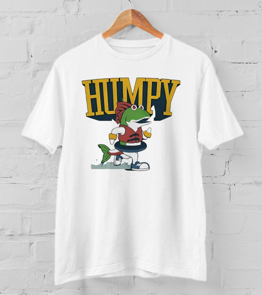 Humpy Running Fish With Life Vest Tube Humor T-Shirt
