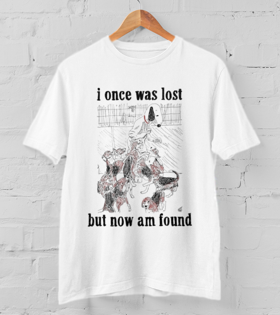 I Once Was Lost But Now Am Found Snoopy Woodstock Birds T-Shirt
