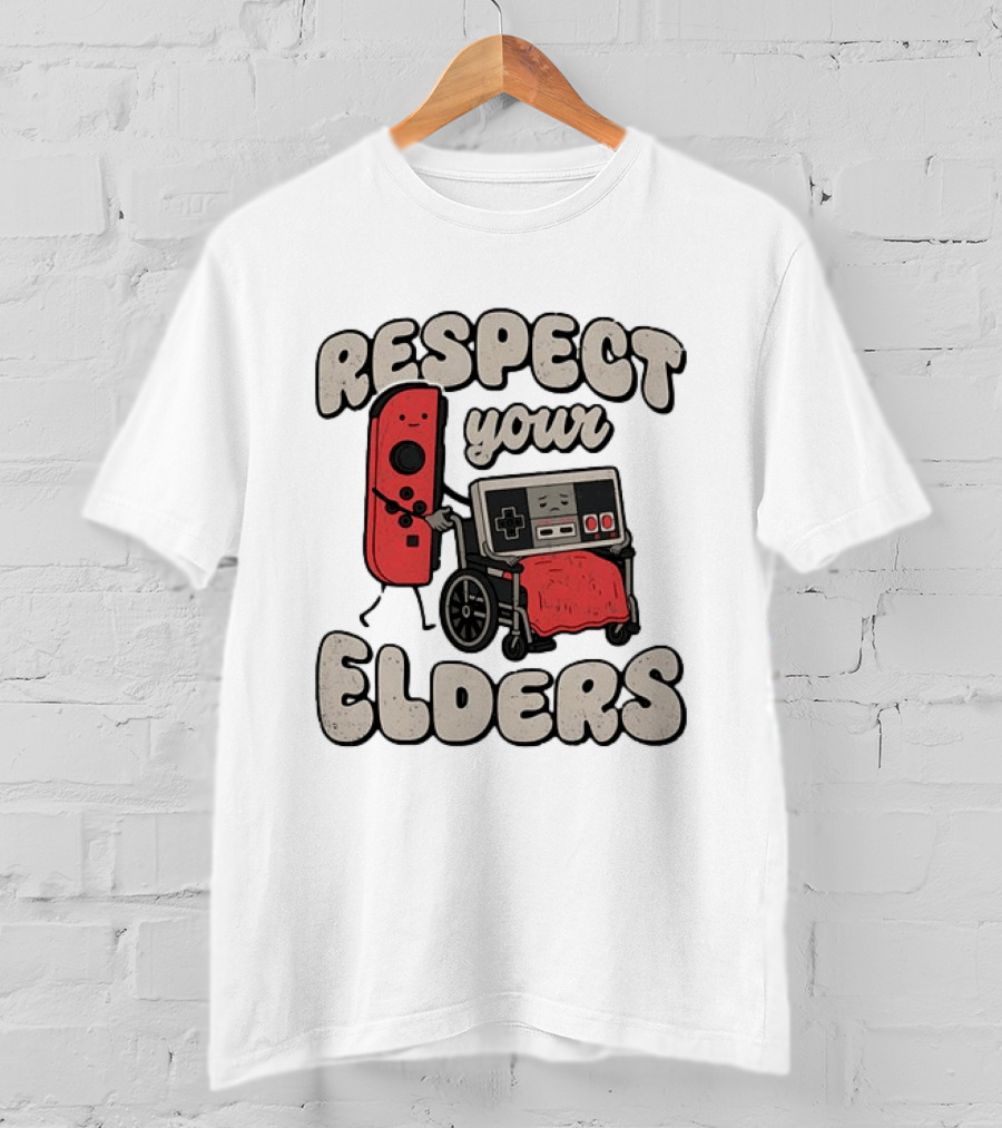 Respect Your Elders NES Controller Switch Gamer Humor T-Shirt
