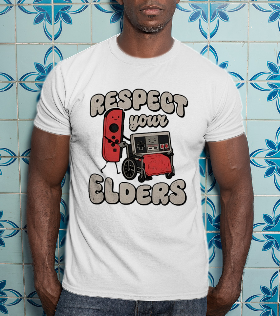 Respect Your Elders NES Controller Switch Gamer Humor T-Shirt