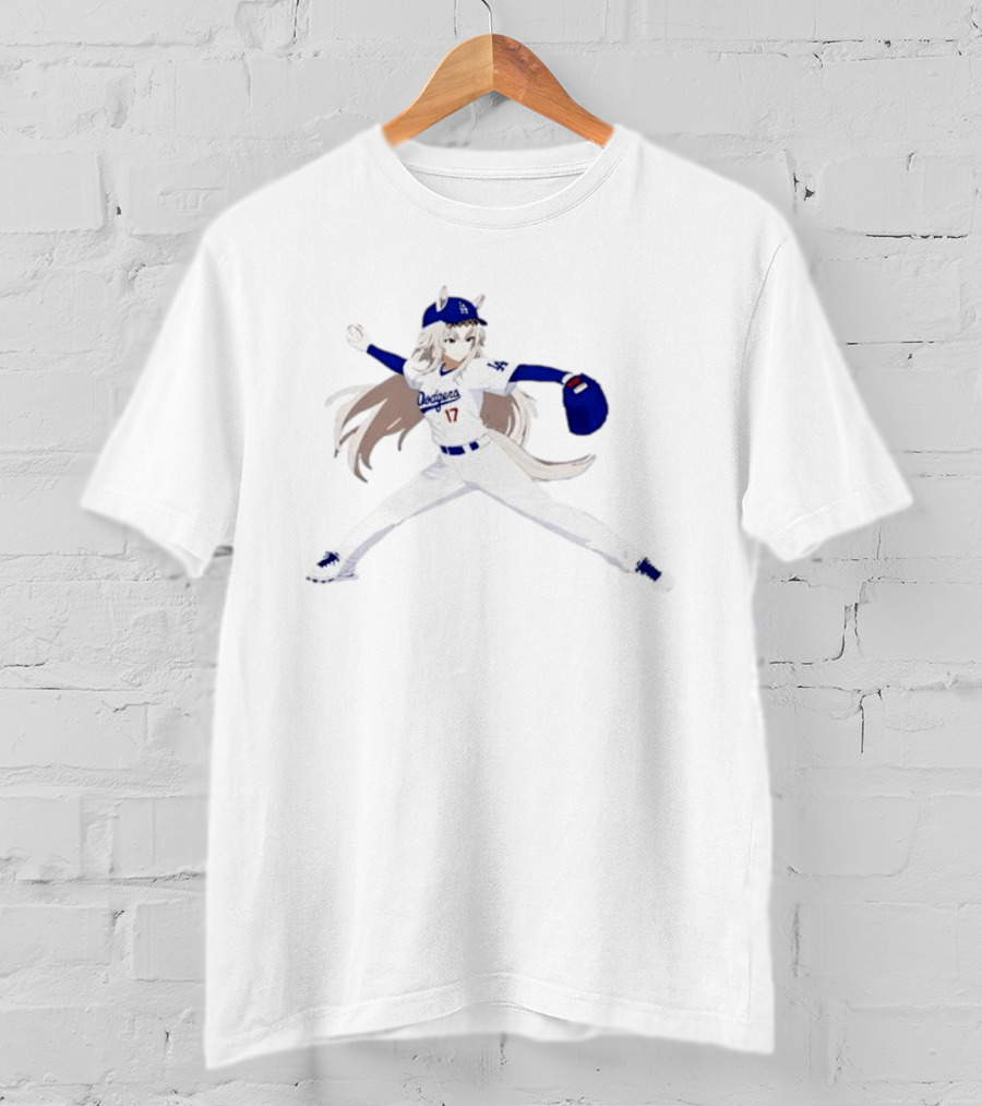 Shohei Ohtani Los Angeles Dodgers 17 Anime Girl Baseball Pitcher T-Shirt