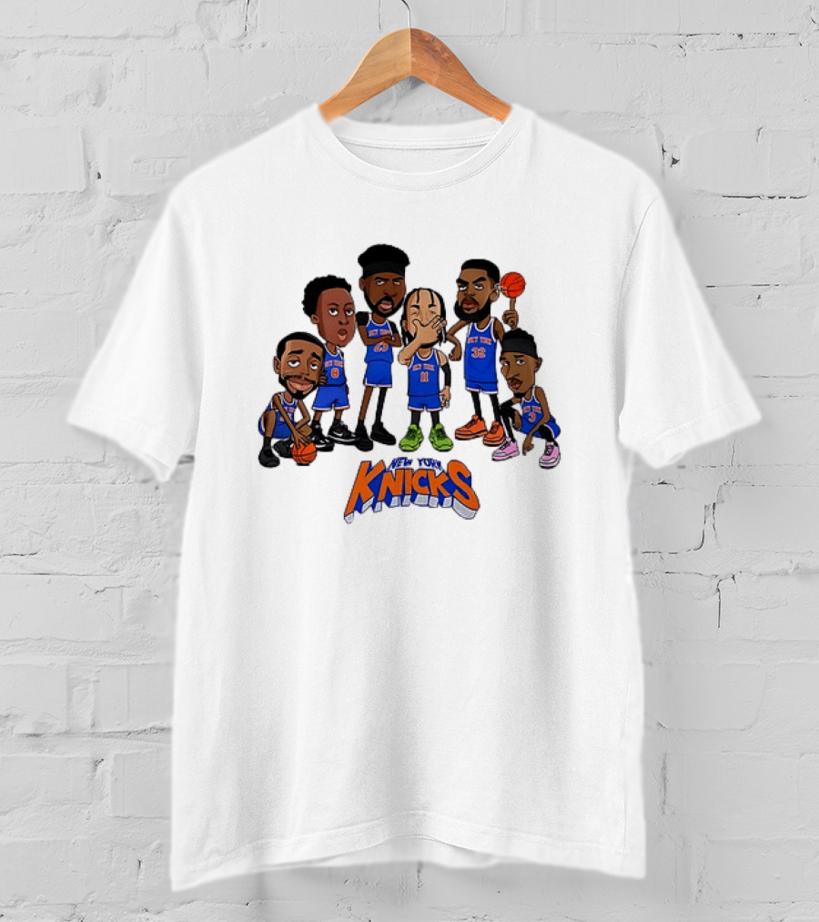 Jalen Brunson Mitchell Robinson RJ Barrett Julius Randle New York Knicks Legends NBA 2026 Caricature T-Shirt