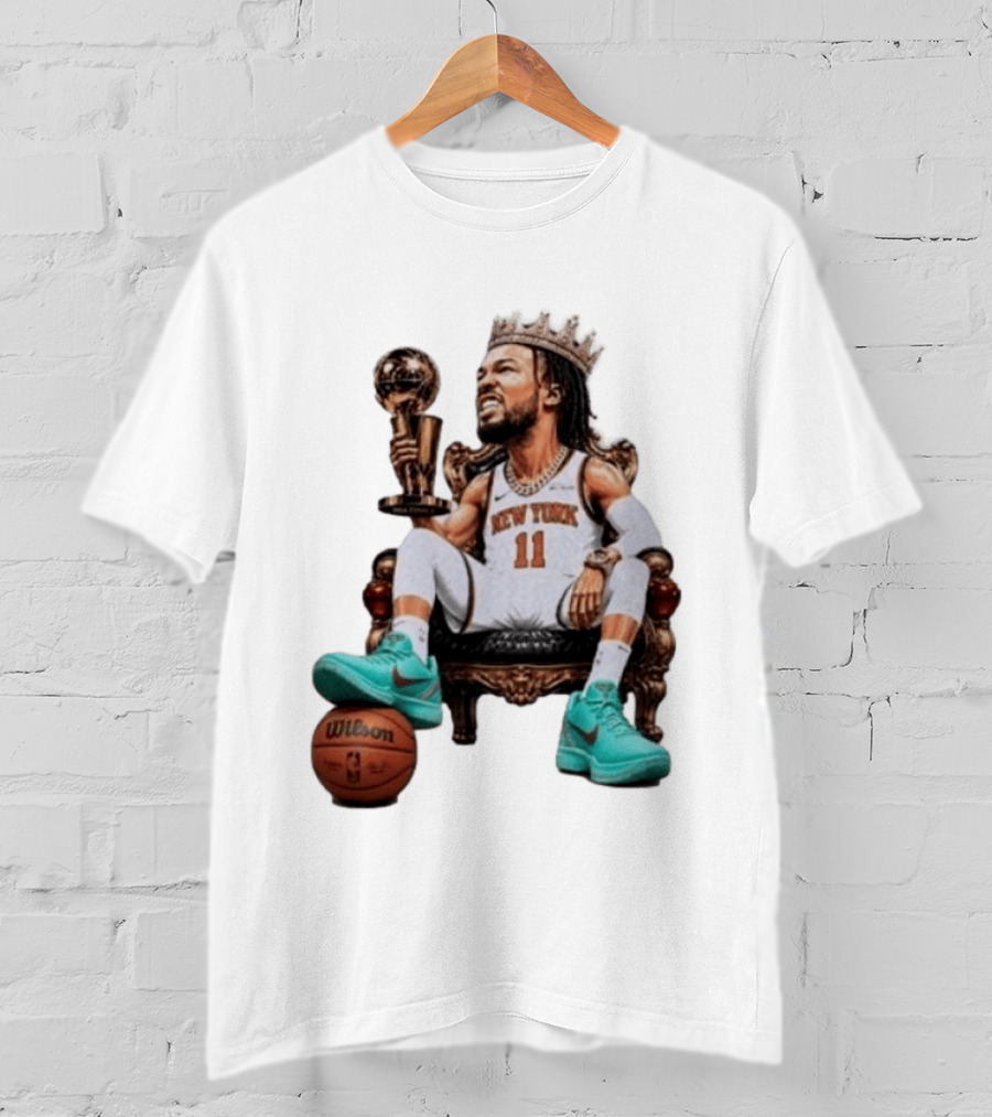 Jalen Brunson New York Crown Trophy Basketball Wilson T-Shirt