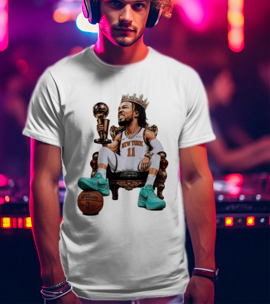 Jalen Brunson New York Crown Trophy Basketball Wilson T-Shirt