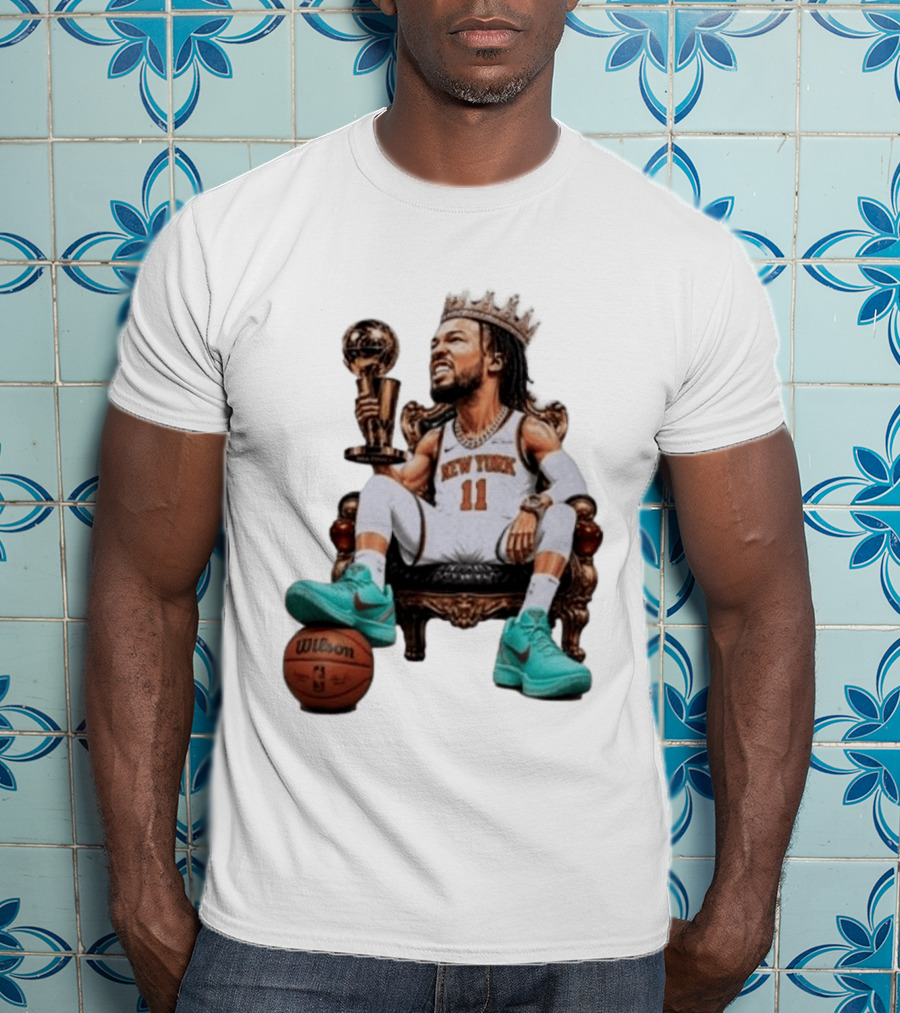 Jalen Brunson New York Crown Trophy Basketball Wilson T-Shirt