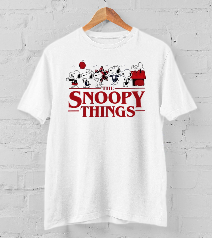 Snoopy Characters Inspired By Stranger Things Mashup T-Shirt