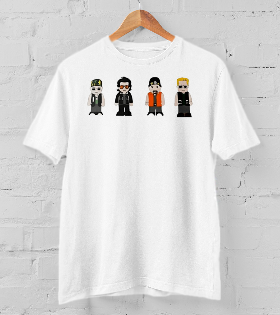 U2 Band Cartoon I Want To Run I Want To Hide I Wanna Tear Down The Walls Characters T-Shirt