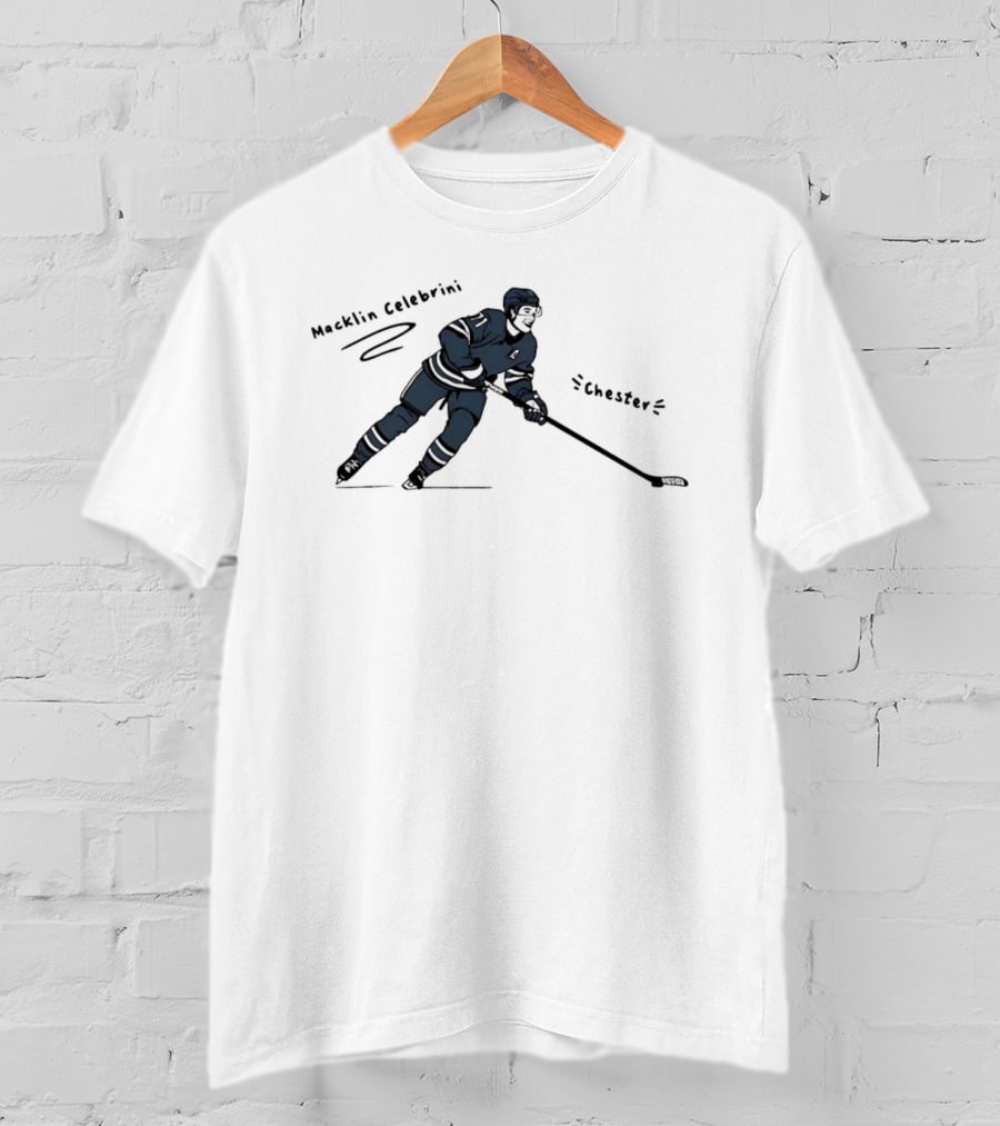 Macklin Celebrini San Jose Sharks Chester NHL Hockey Player T-Shirt