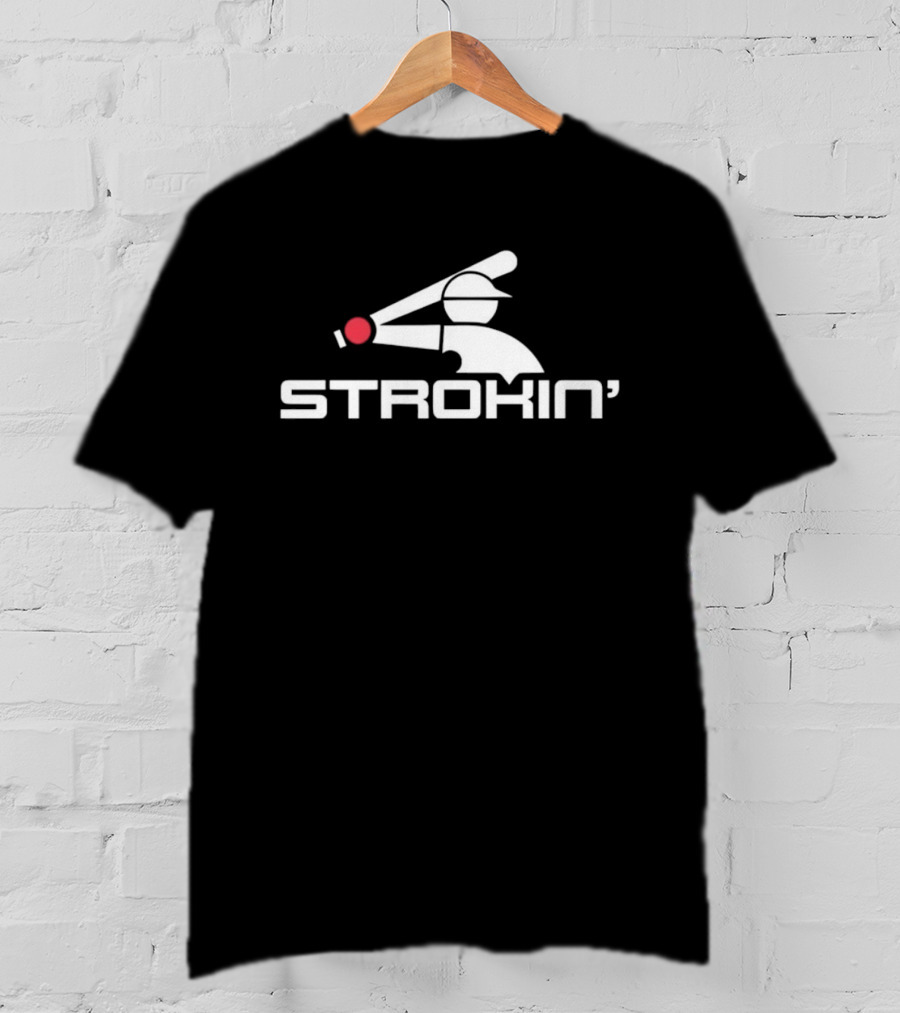 Davis Martin Strokin' Baseball Batter Icon With Cap And Bat T-Shirt