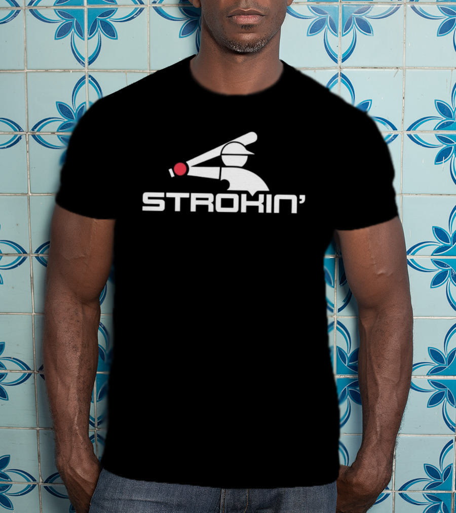 Davis Martin Strokin' Baseball Batter Icon With Cap And Bat T-Shirt