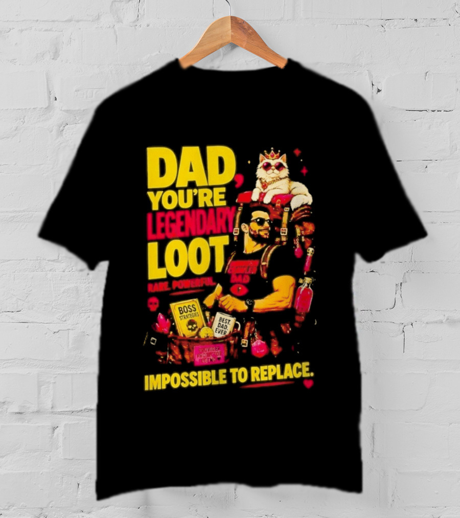 Dad You're Legendary Loot Boss Strategies Impossible To Replace Dungeon Crawler Carl T-Shirt