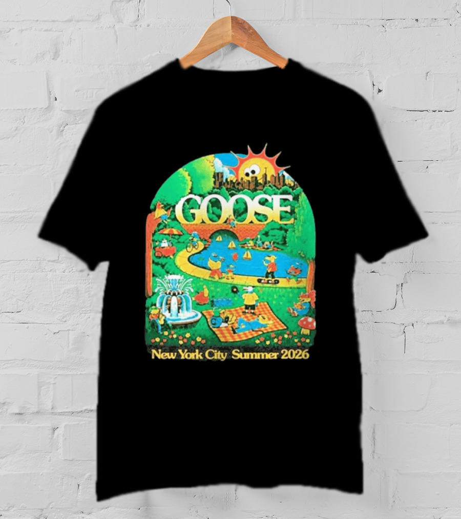 Goose New York City Central Park Summer 2026 Fun Scene T-Shirt