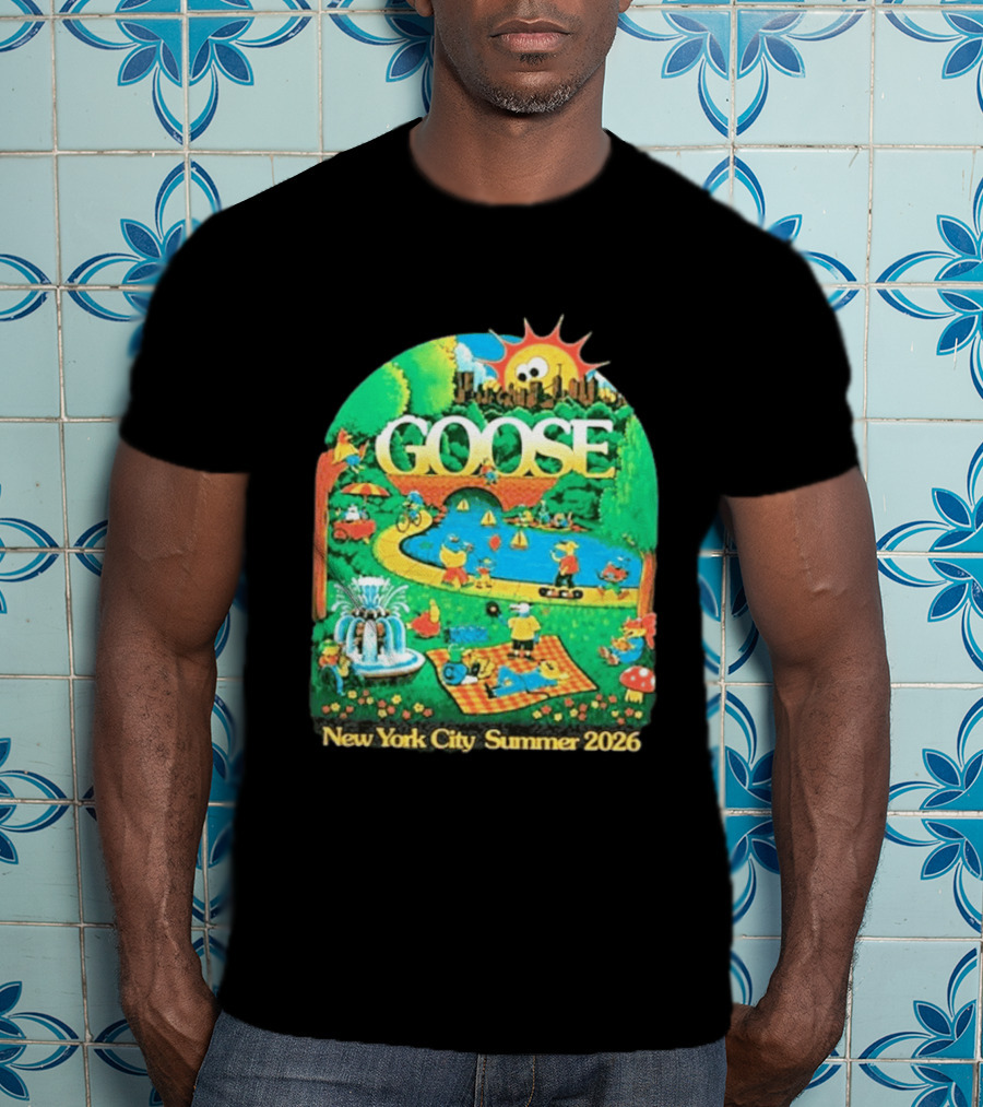 Goose New York City Central Park Summer 2026 Fun Scene T-Shirt
