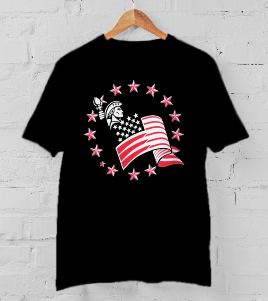 Patriotic Lady Liberty American Flag Stars USA Pride T-Shirt