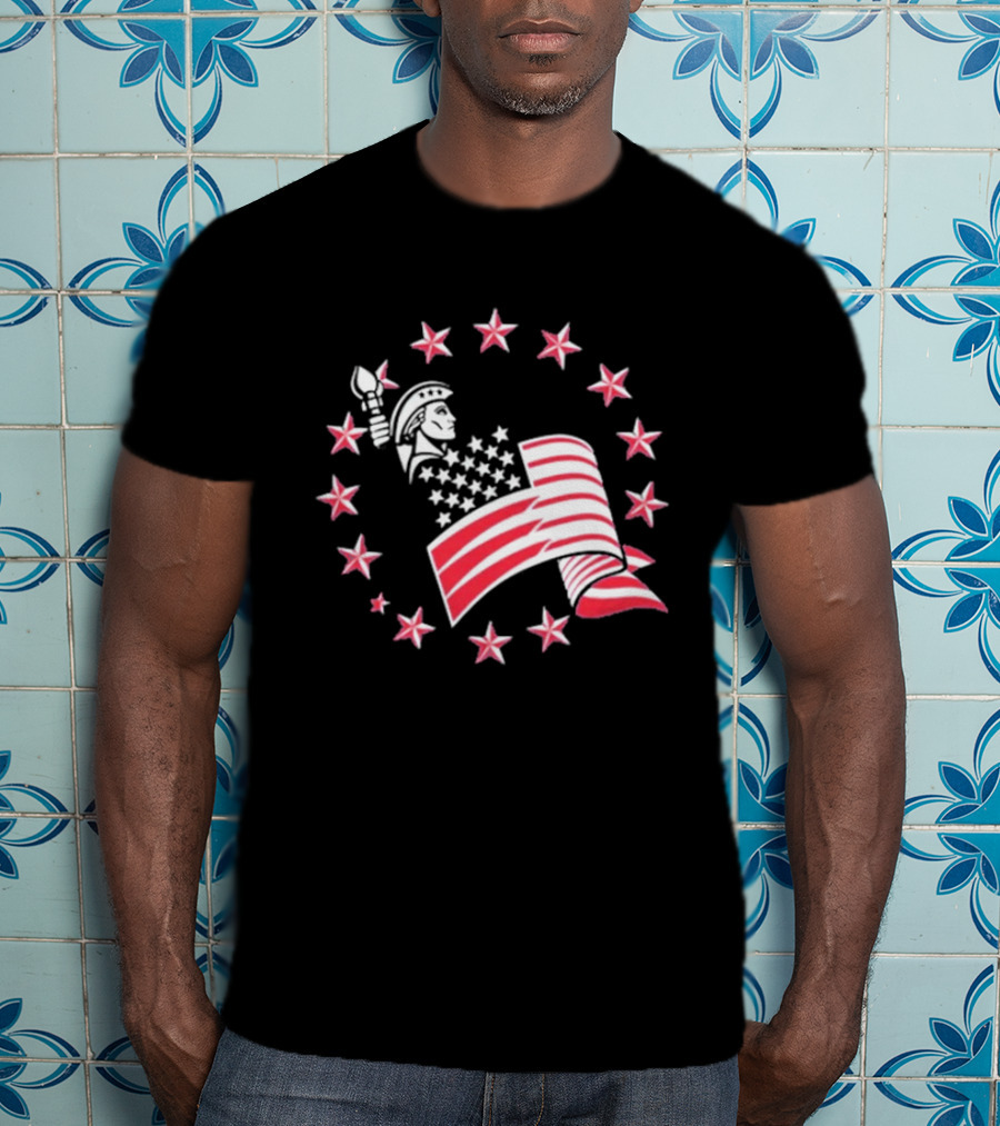 Patriotic Lady Liberty American Flag Stars USA Pride T-Shirt