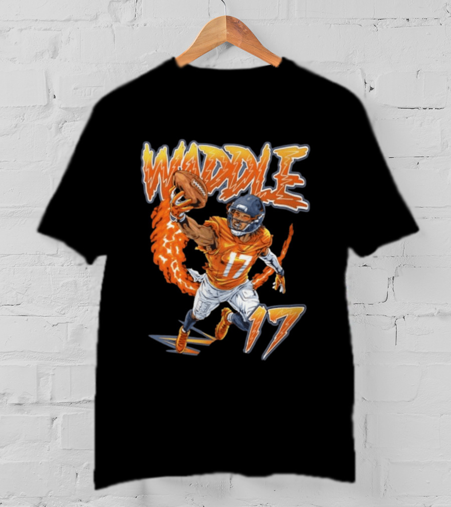 Waddle Number 17 Miami Football Player T-Shirt