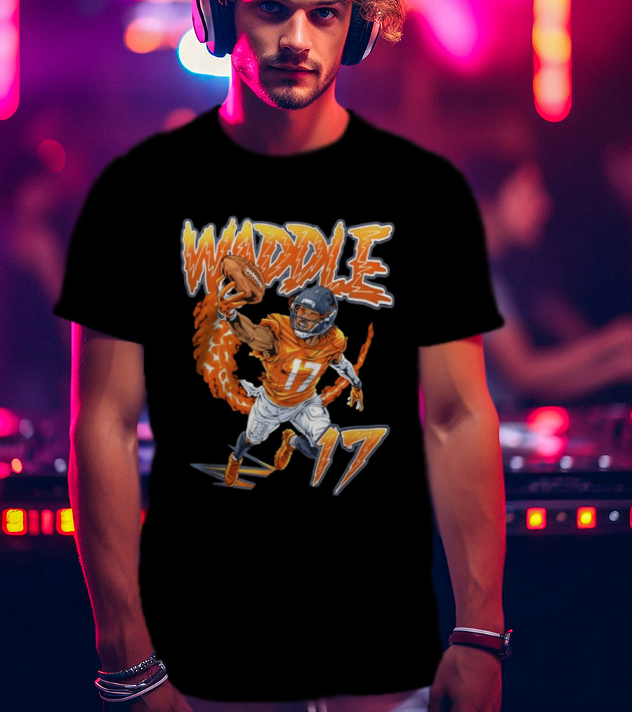 Waddle Number 17 Miami Football Player T-Shirt