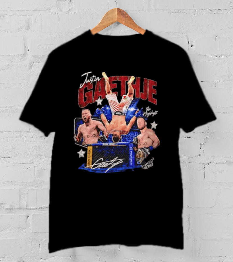 Justin Gaethje The Highlight UFC Mixed Martial Arts Fighter Athlete Action Inside Octagon T-Shirt