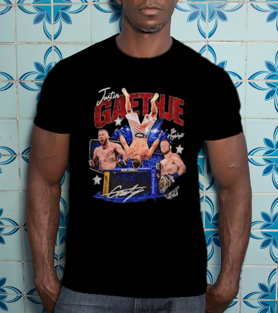Justin Gaethje The Highlight UFC Mixed Martial Arts Fighter Athlete Action Inside Octagon T-Shirt