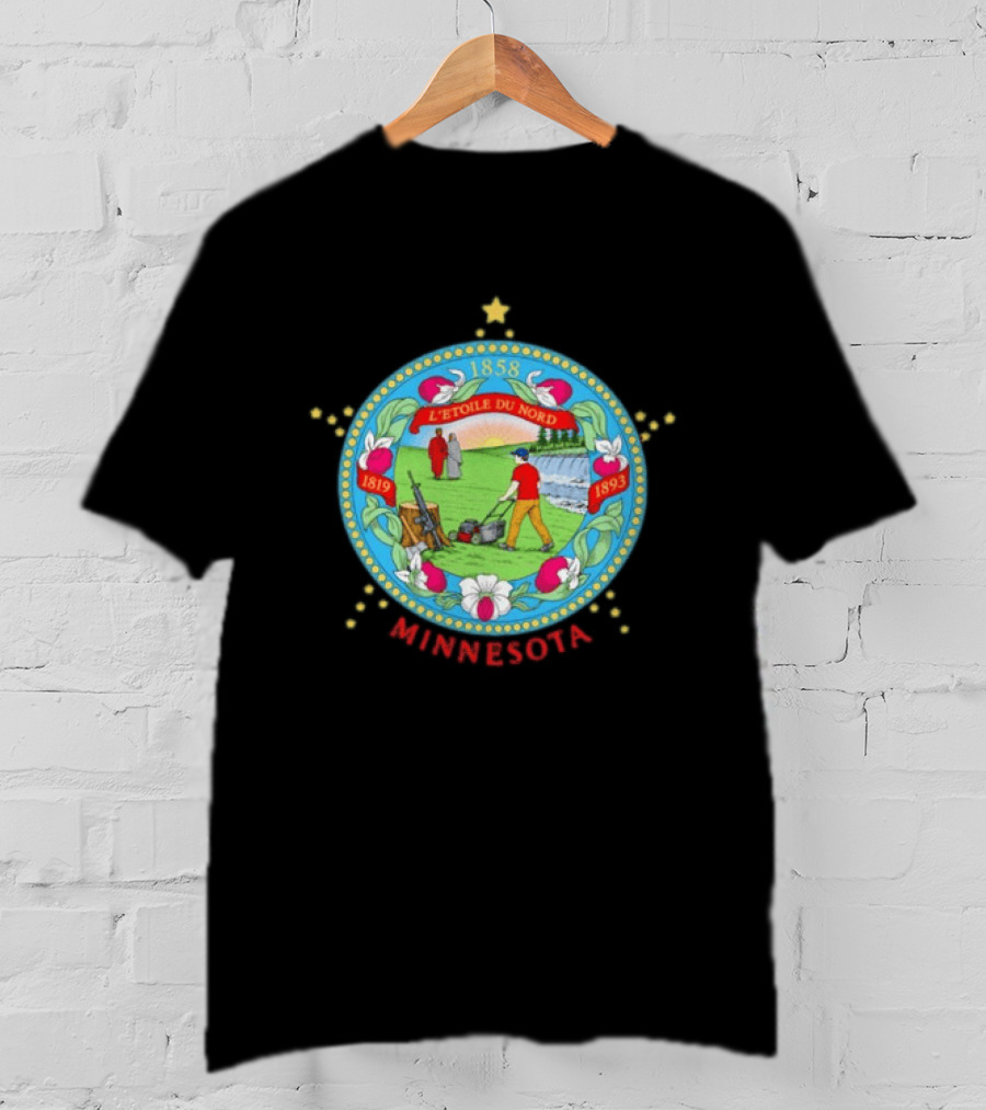 Minnesota Seal L'Etoile Du Nord 1858 1819 1893 Humorous Lawn Care Satire T-Shirt