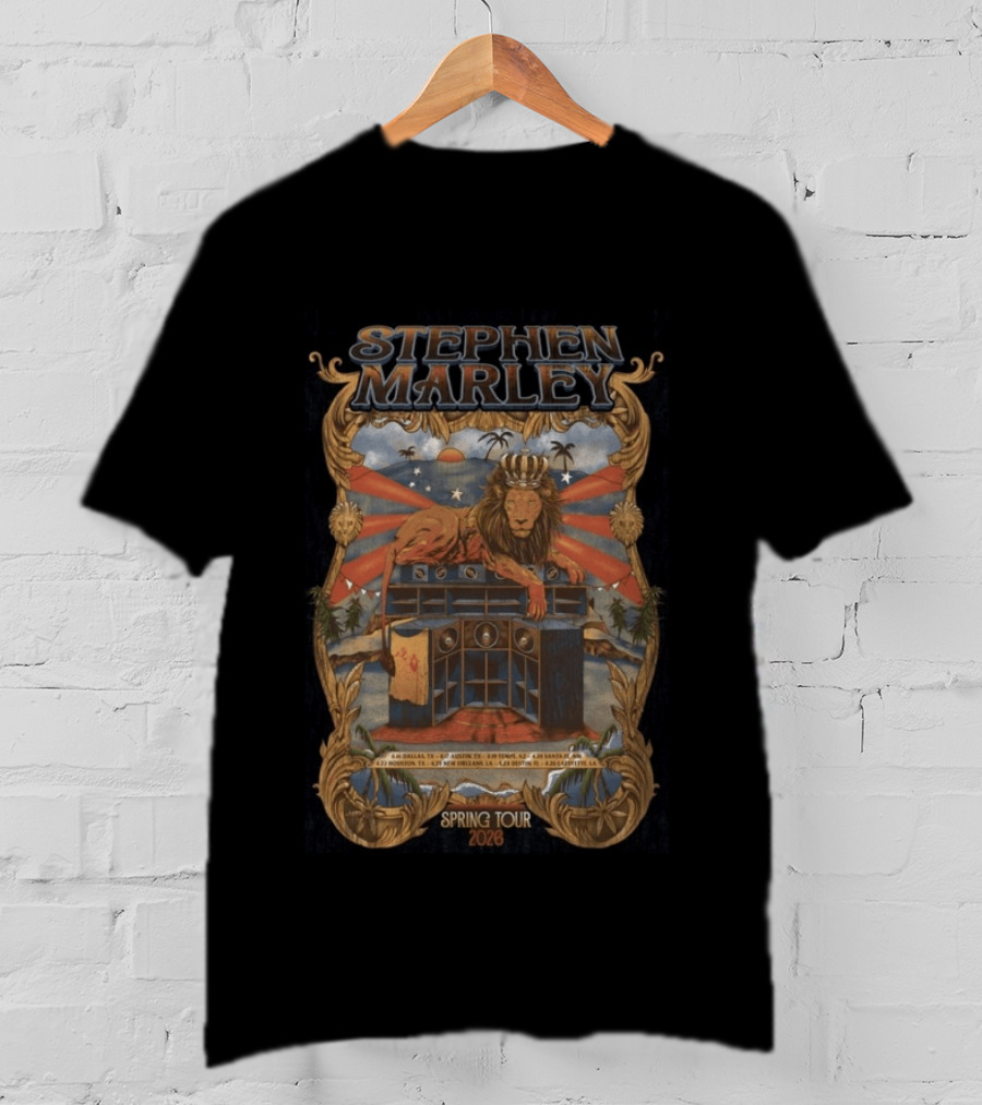 Stephen Marley Spring Tour 2026 With Lion And Speakers T-Shirt