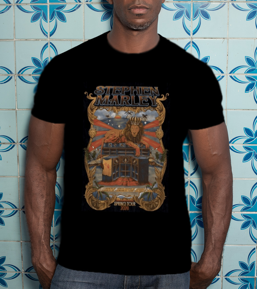Stephen Marley Spring Tour 2026 With Lion And Speakers T-Shirt