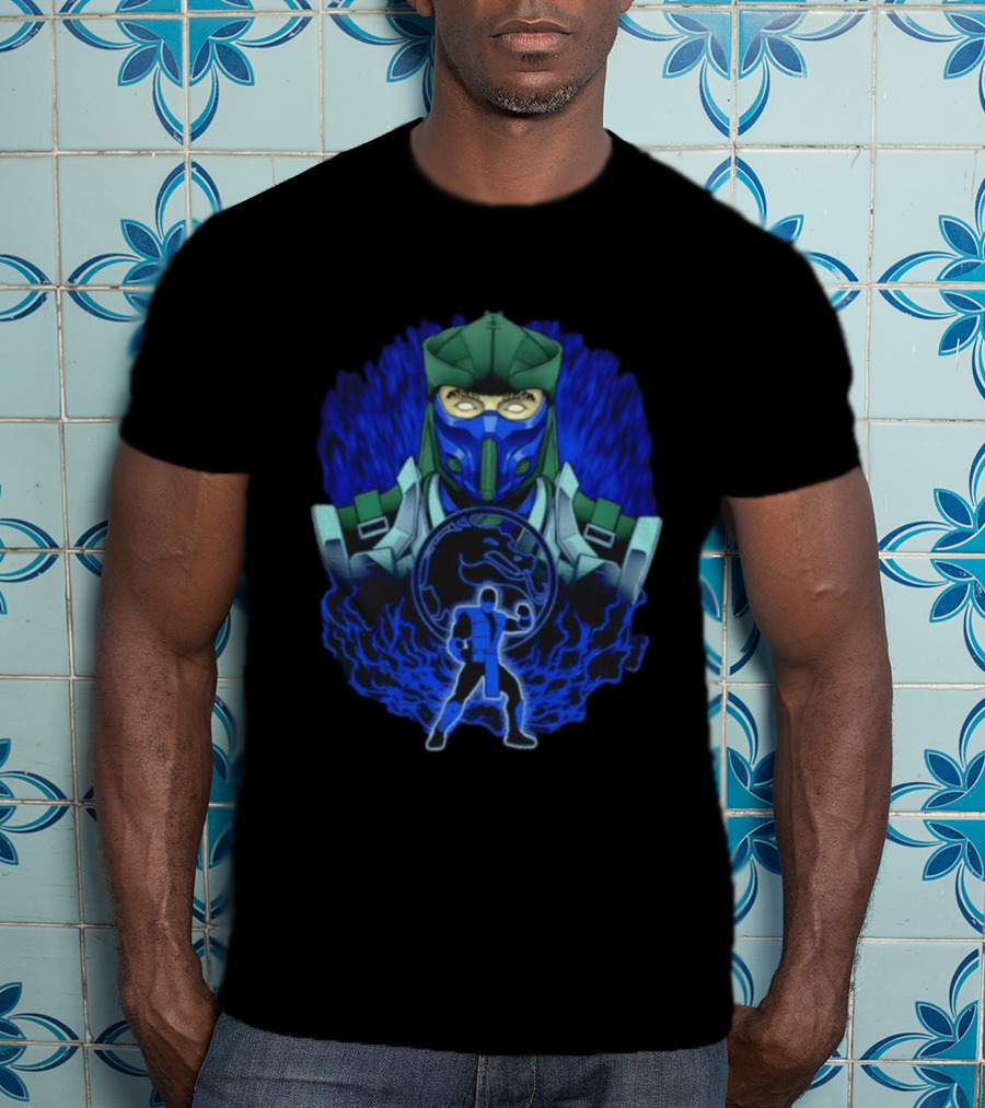 Sub Zero Mortal Kombat Dragon Icy Blue Energy Battle Action Game Iconic Arcade Fighter T-Shirt