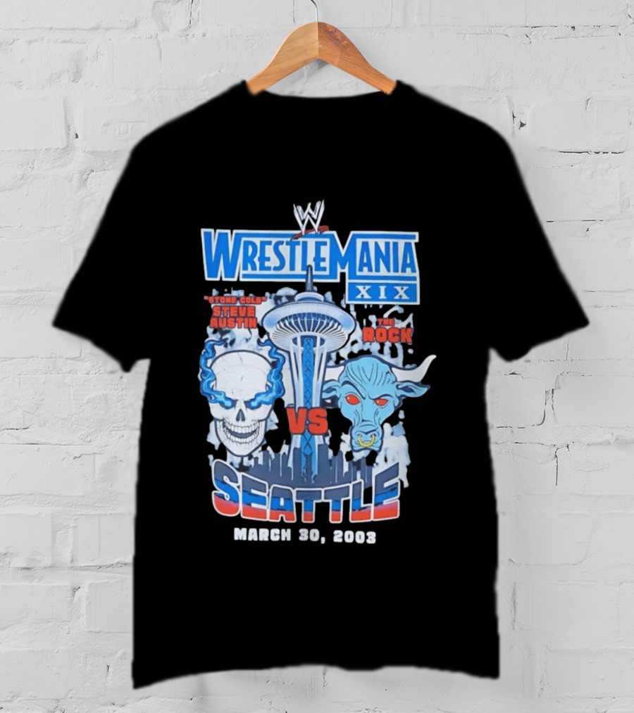 WrestleMania XIX Stone Cold Steve Austin Vs The Rock March 30 2003 Seattle T-Shirt