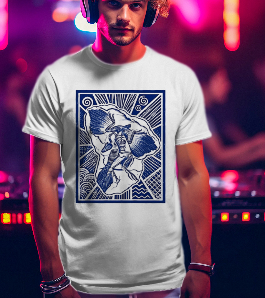 Archaeopteryx Fossil Linocut Prehistoric Bird Paleontology Biology T-Shirt