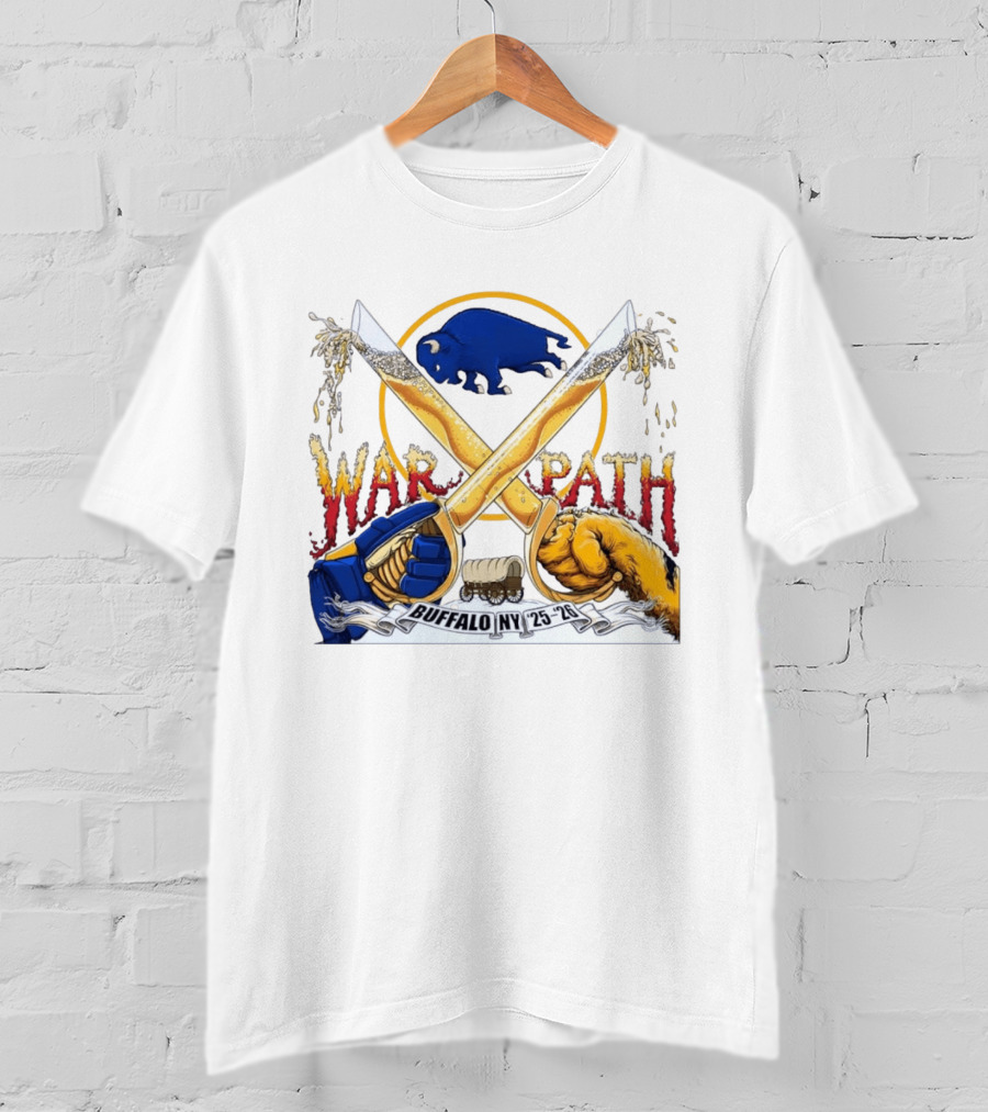 Buffalo NY War Path 25 26 Crossed Beer Sabers Sabres T-Shirt