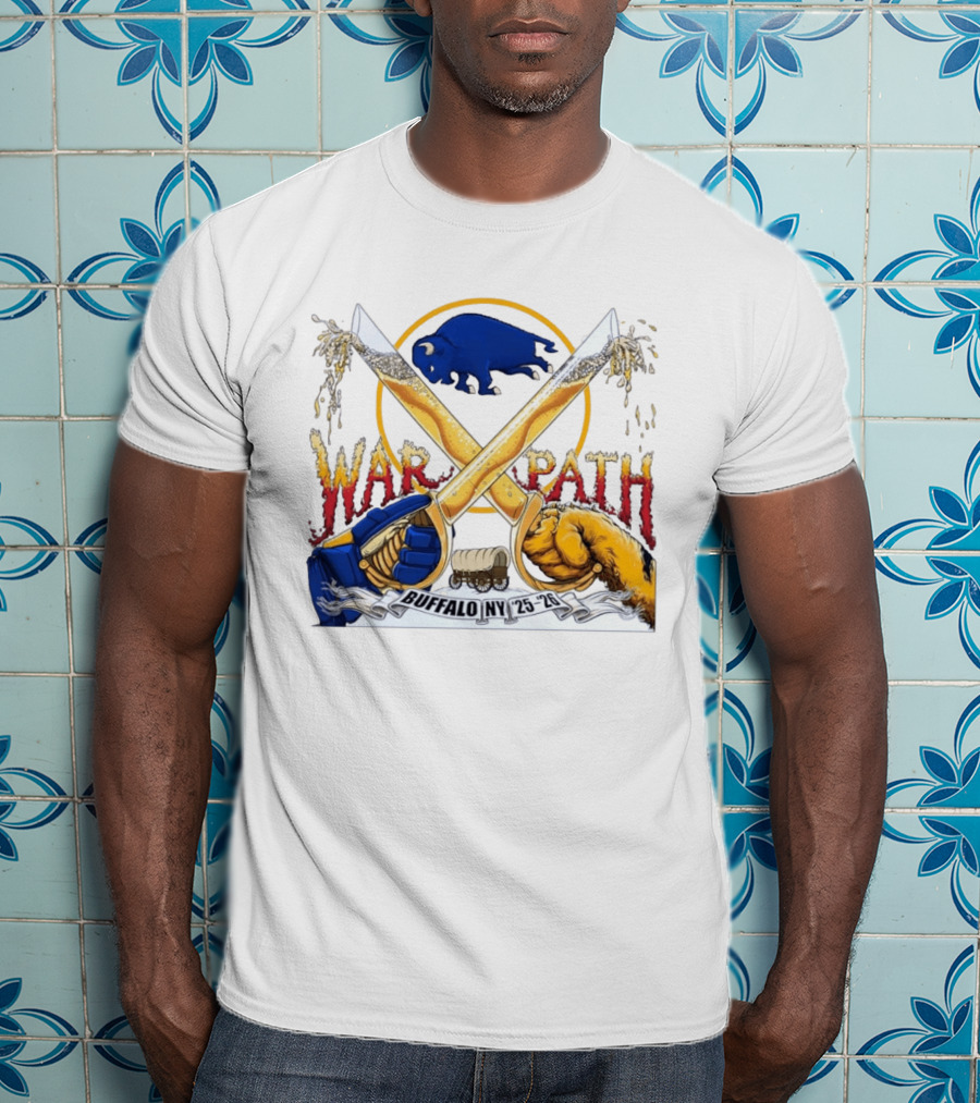Buffalo NY War Path 25 26 Crossed Beer Sabers Sabres T-Shirt
