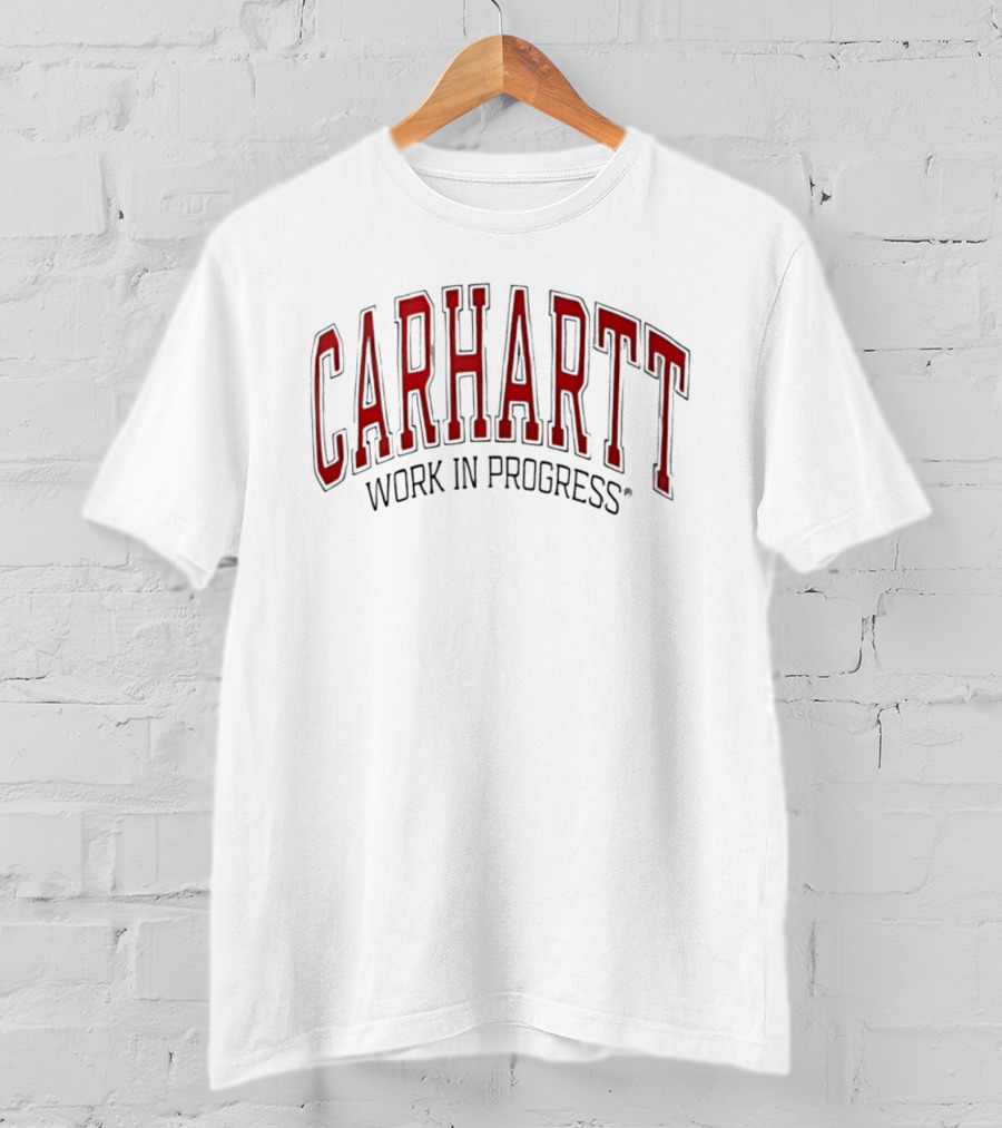 Carhartt Red Lettering Work In Progress T-Shirt