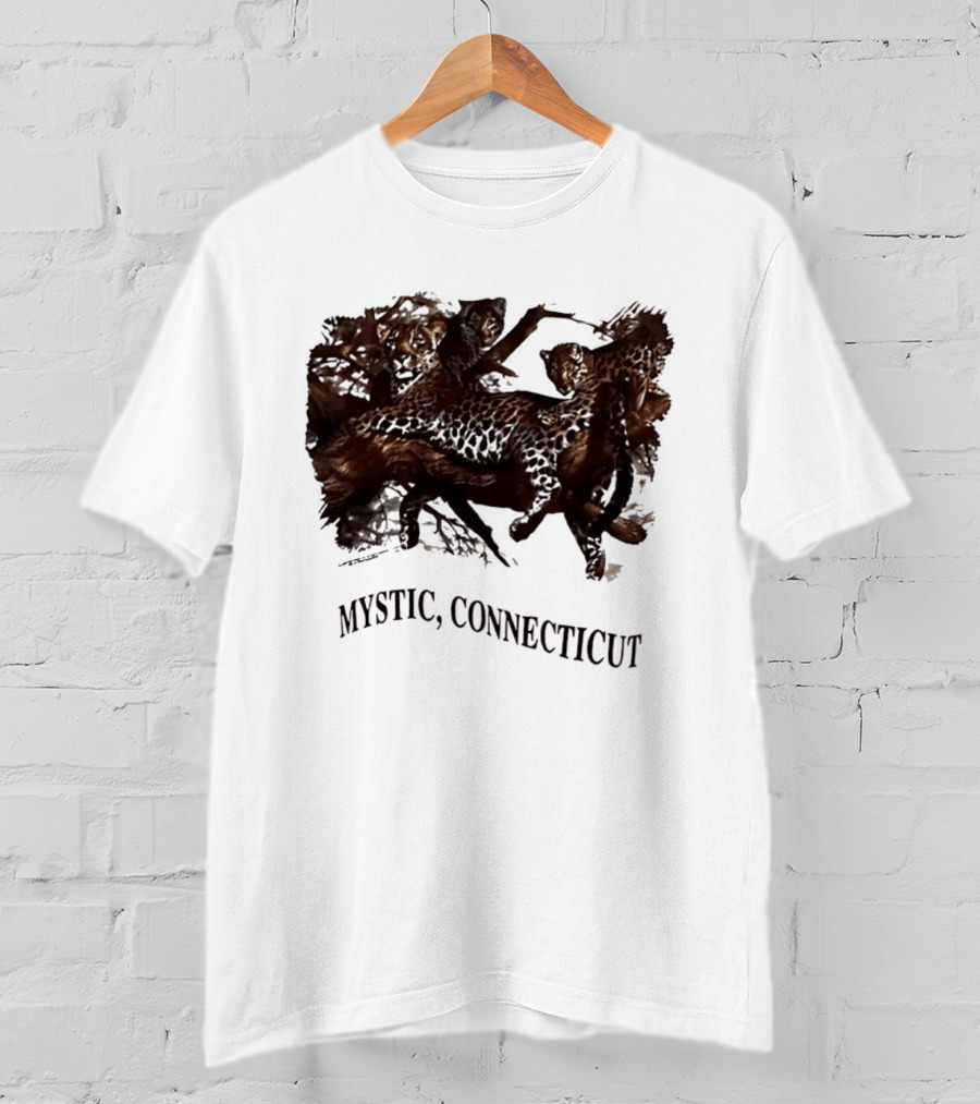 Mystic Connecticut Cheetah Panther Lion T-Shirt