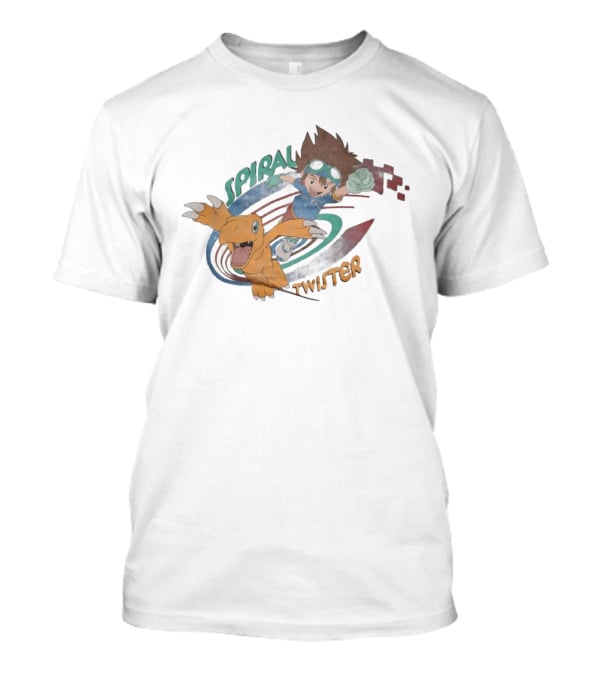 Spiral Twister Digimon Adventure Character Agumon And Taichi Anime Fan Favorite T-Shirt