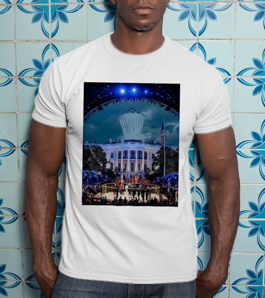White House MMA Octagon Event Flyover American Flag Patriotic Display T-Shirt