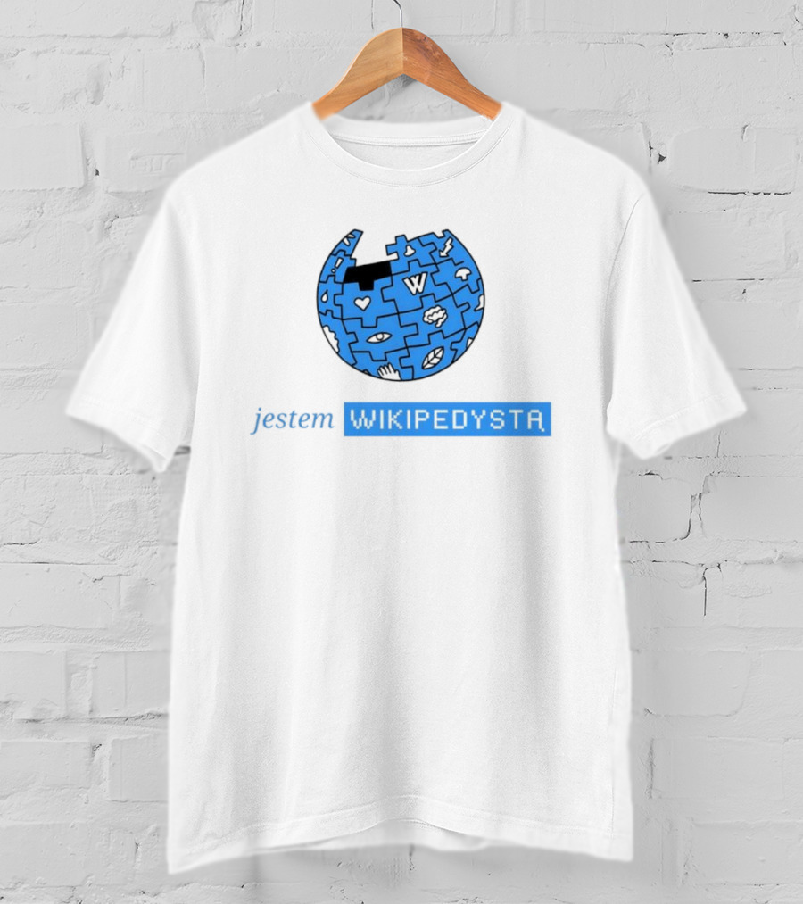Jestem Wikipedysta Puzzle Globe Icon Eyes And Clouds T-Shirt