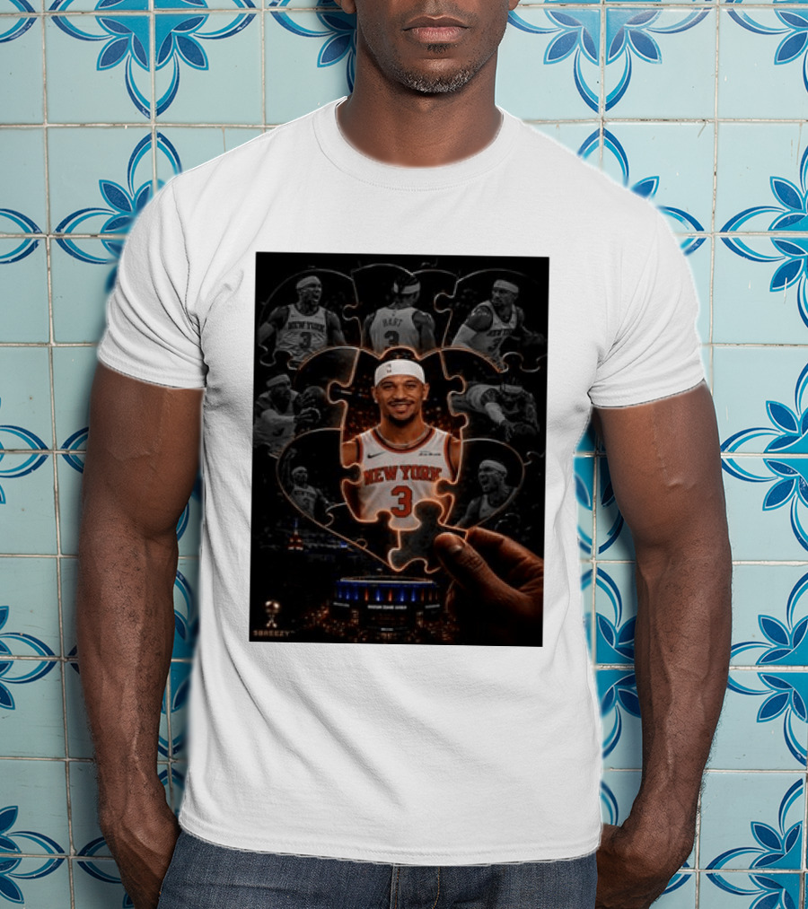 Josh Hart New York Knicks NBA Madison Square Garden Puzzle Image T-Shirt