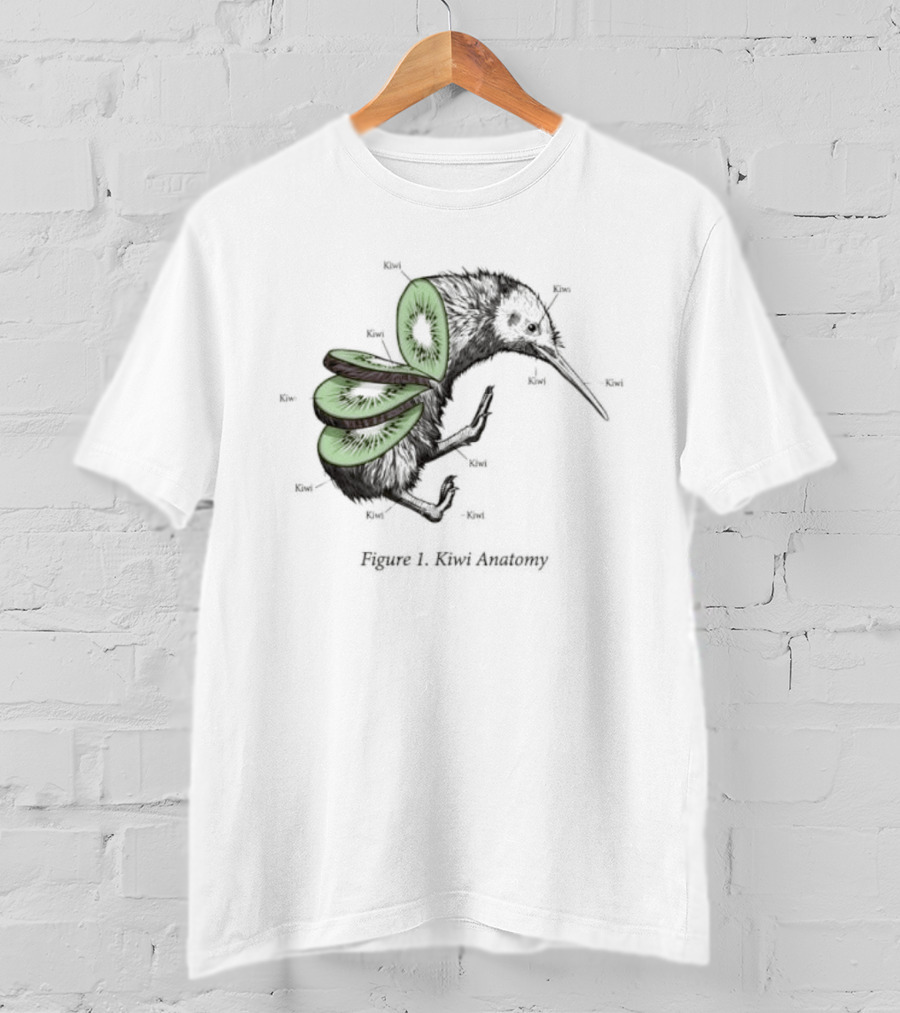Kiwi Bird Kiwi Fruit Biology Anatomy Humor Nature Science Novelty Cute Insect Wings T-Shirt