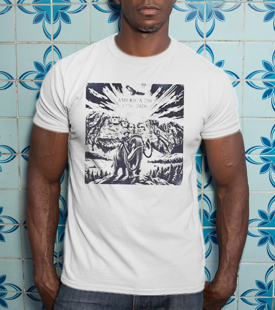 America 250 Mount Rushmore 1776 2026 Eagle Mammoth T-Shirt