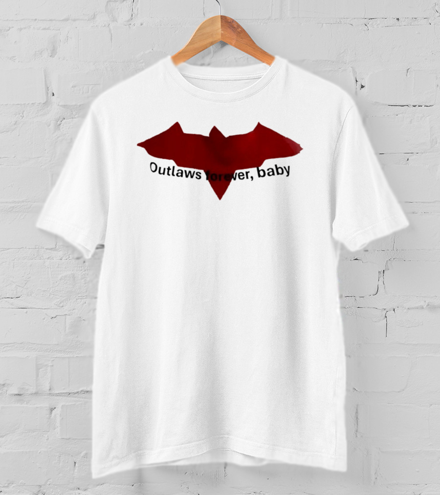 Outlaws Forever Baby Red Bat Symbol Emo T-Shirt
