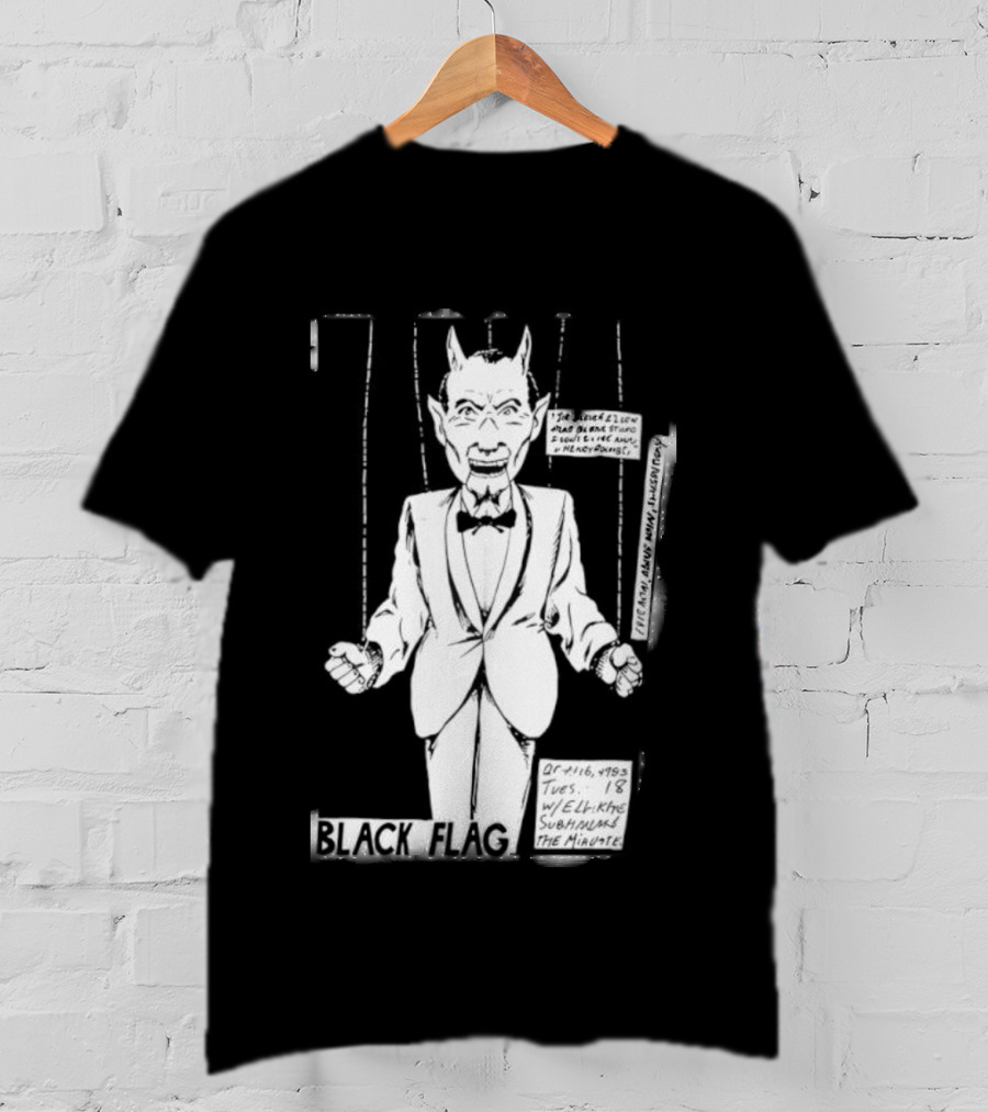 Raymond Pettibon Black Flag Devil Puppet T-Shirt